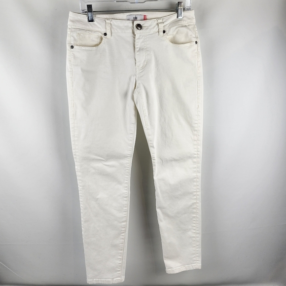 Cabi 5088 Jeans Womens 6 Slimmie Skinny White Stretch Denim (29x29) - Picture 2 of 10